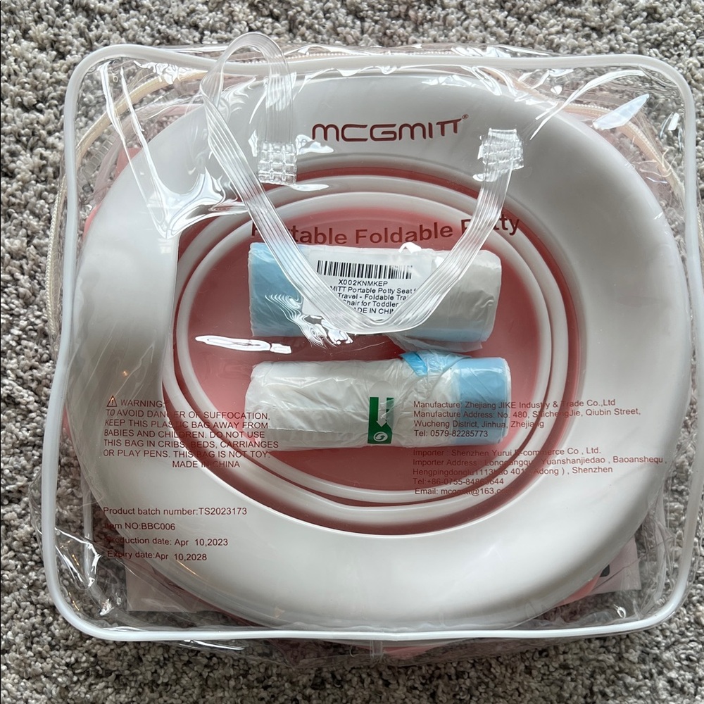 Inflatable Foldable Potty - White and Pink